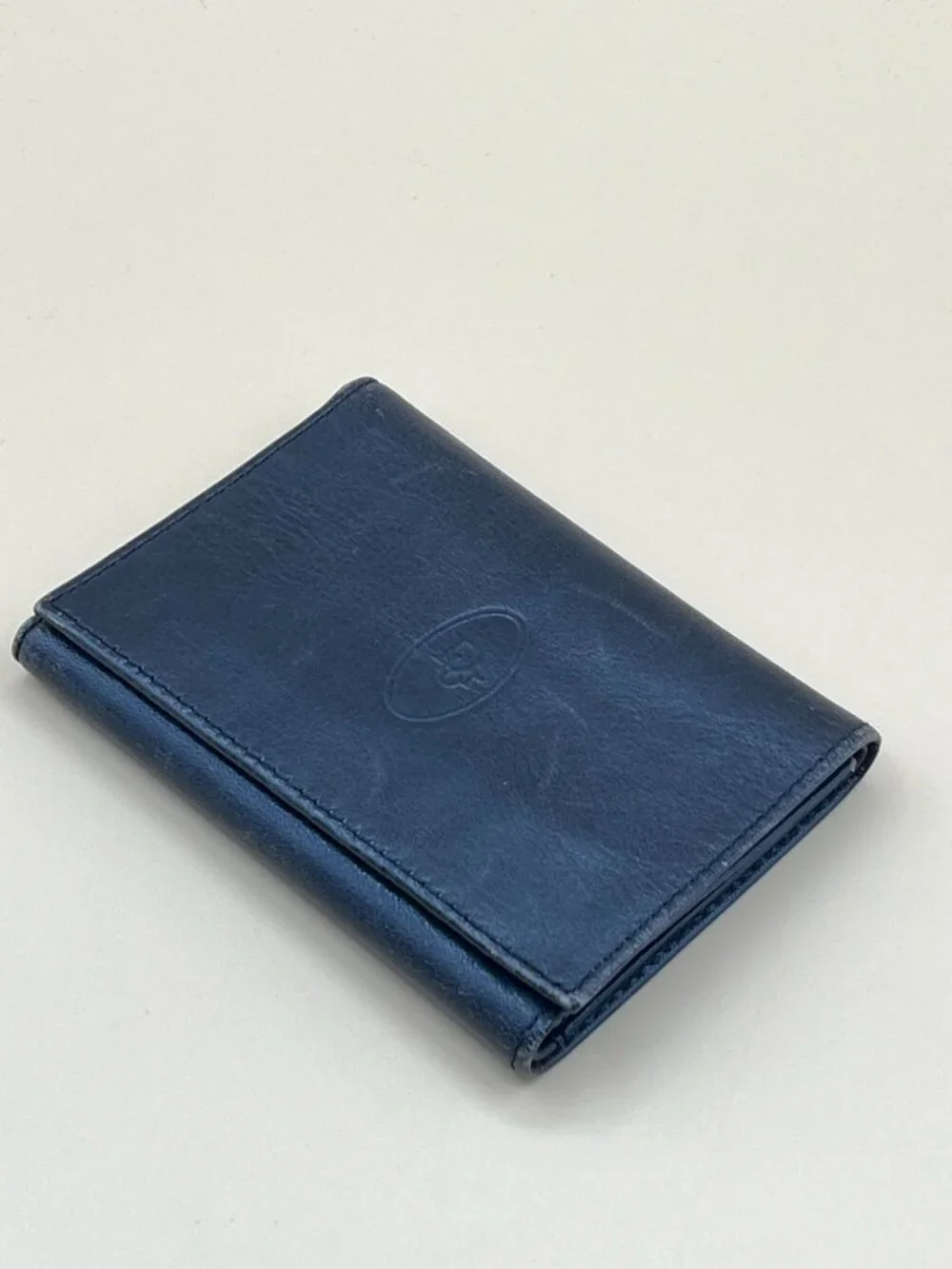 Christian Dior Vintage Black Leather Bifold Wallet Embossed Logo Card Slots Bill